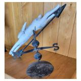 Awesome White Rabbit Leaping Bunny Iron Weather Vane