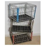 Vintage Wire Milk Crates, A