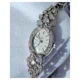 Elegant 14K White Gold and Diamond Braclet Cocktail Watch ~ 21g