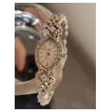 Elegant 14K White Gold and Diamond Braclet Cocktail Watch ~ 21g