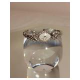 Elegant 14K White Gold and Diamond Braclet Cocktail Watch ~ 21g