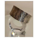 Floral Engraved Sterling Silver Cuff Bracelet ~ Mexico 32g