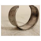 Floral Engraved Sterling Silver Cuff Bracelet ~ Mexico 32g