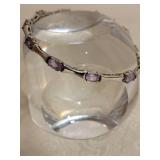 Amethyst and Sterling Silver Bracelet ~ 10g
