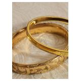 Romantic Engraved Antique Bangle Bracelets, as