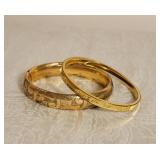 Romantic Engraved Antique Bangle Bracelets, as