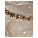 Lovely Petite Diamond and Yellow Gold Tennis Bracelet ~ 5g