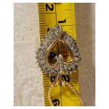 10K Yellow Gold Diamond Heart Pendant Necklace ~ 8g