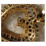 10K Yellow Gold Diamond Heart Pendant Necklace ~ 8g