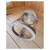 Primitive Carved Wooden Drum Side Table