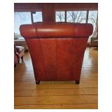 Stunning King Hickory Burnt Orange Leather Tac Armchair with Ottoman