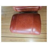 Stunning King Hickory Burnt Orange Leather Tac Armchair with Ottoman