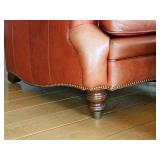 Stunning King Hickory Burnt Orange Leather Tac Armchair with Ottoman