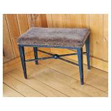 Lepard Print Vanity Stool with Brass Tac