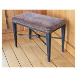Lepard Print Vanity Stool with Brass Tac