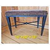 Lepard Print Vanity Stool with Brass Tac