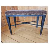 Lepard Print Vanity Stool with Brass Tac