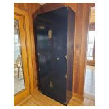 Black Lacquer Finish Campaign Style bar Cabinet