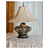 Embossed Glase & Brass Detailed Accent Lamp