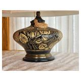 Embossed Glase & Brass Detailed Accent Lamp