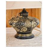 Embossed Glase & Brass Detailed Accent Lamp