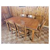 American Contemporary Slotted Chair Dinning Table