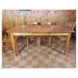 American Contemporary Slotted Chair Dinning Table