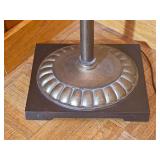 French Provincial Torchiere Floor Lamp with Frosted Glass Shade