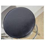 Retro Pair of Black Vinyl Shop Stools