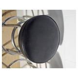 Retro Pair of Black Vinyl Shop Stools