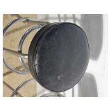 Retro Pair of Black Vinyl Shop Stools