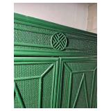 Green Hekman Furniture Rattan Entertainment Cabinet