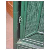 Green Hekman Furniture Rattan Entertainment Cabinet