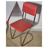 Vintage Enamel Top Kitchenet/Prep-Table with Vinyl Chairs