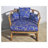 Vintage Low Rattan Barrel Chair