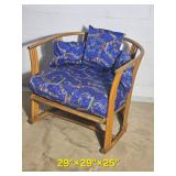 Vintage Low Rattan Barrel Chair