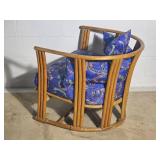 Vintage Low Rattan Barrel Chair