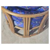 Vintage Low Rattan Barrel Chair