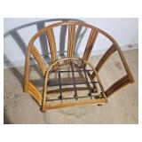 Vintage Low Rattan Barrel Chair
