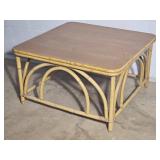 Bright Bamboo Vintage Rattan Cocktail Table