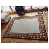Retro MCM Beige & Orange Area Rug