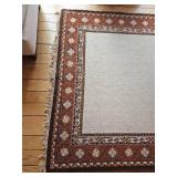 Retro MCM Beige & Orange Area Rug