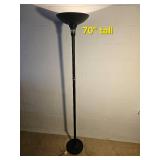 Retro Black Aluminum Torchiere Lamp