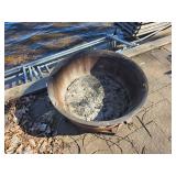 Large Standing 32 Inch Fire Pit with Scrolled Iron Frame
