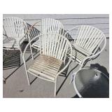 Retro Aluminum Barrel Frame Patio Chairs & Table