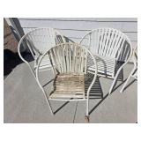 Retro Aluminum Barrel Frame Patio Chairs & Table