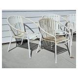 Retro Aluminum Barrel Frame Patio Chairs & Table