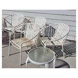 Retro Aluminum Barrel Frame Patio Chairs & Table