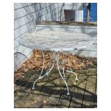 White Iron Patio Cafe  Table