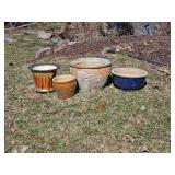 Outdoor Ceramic Planters Bundle Varying Sizes